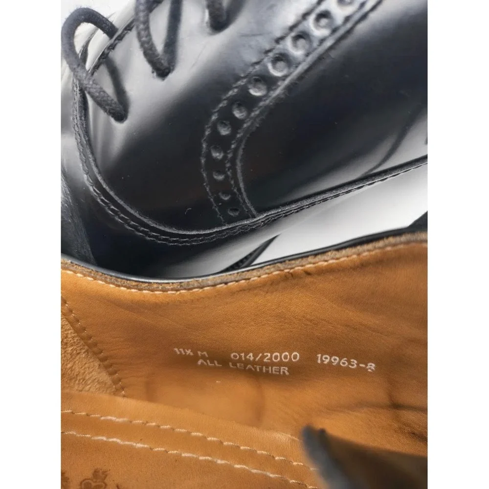 Stafford Cap Toe Oxford Mens 11.5‎ Black Leather Dress Shoes Brogue Detail
